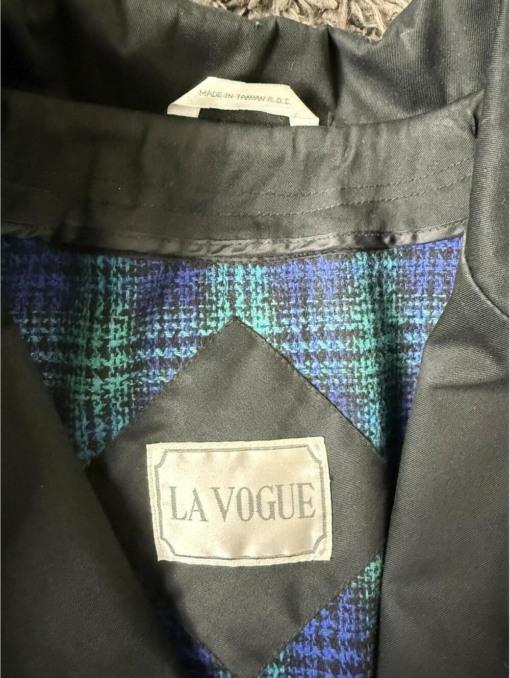 LA Vouge Trench Coat Women’s Size 6 Black Wool Blend Lined Button Front - Picture 3 of 7